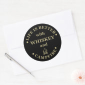 Sticker Rond Whiskey cite d'amusants propos de campeurs de camp (Enveloppe)