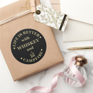Sticker Rond Whiskey cite d'amusants propos de campeurs de camp