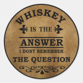 Sticker Rond Whiskey cite d'étranges paroles d'alcool vintages (Devant)