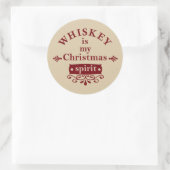 Sticker Rond Whiskey est mon esprit de Noël (Sac)