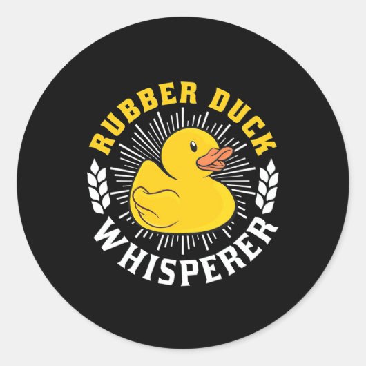 Sticker Rond Whisperer de canard en caoutchouc (Devant)