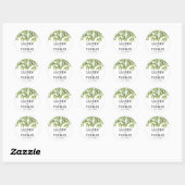 Sticker Rond Whispering Willows Watercolor Mariage (Feuille)