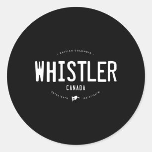 Sticker Rond Whistler Colombie-Britannique Graphic Retro Vintag