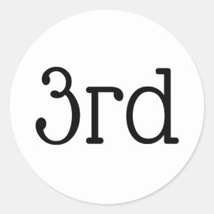Sticker Rond White 3e prix du gagnant de la troisième place