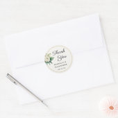 Sticker Rond White Botanical Wedding Thank You (Enveloppe)