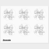 Sticker Rond White Bow Bridal Shower (Feuille)