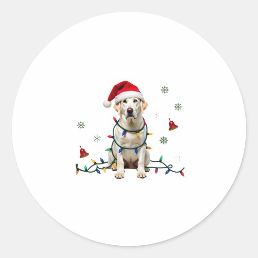 Sticker Rond White Boxer Dog Ugly Christmas Sweater Funny Xmas (Devant)