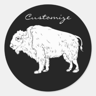 Sticker Rond White Buffalo Thunder_cove