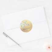Sticker Rond White Cherry Blossom Gold (Enveloppe)