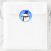 Sticker Rond White Christmas Snowman (Sac)