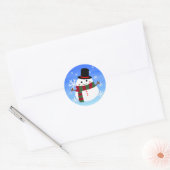 Sticker Rond White Christmas Snowman (Enveloppe)