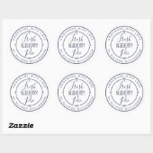 Sticker Rond White Classic Homemade Blueberry Pie Label (Feuille)