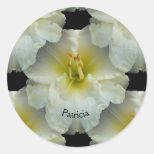 Sticker Rond White Daylio avec Motif Jaune / Carrelage incolore