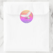 Sticker Rond White Dove Arc-en-ciel et parties scintillant d'or (Sac)