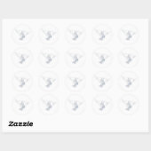 Sticker Rond White Dove in Flight Image (Feuille)