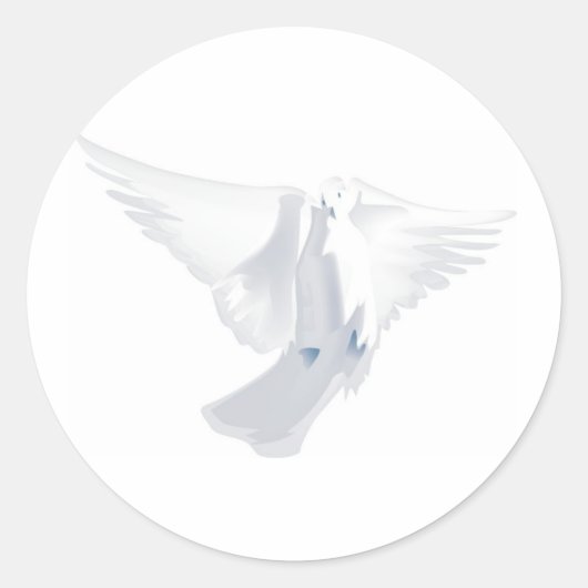 Sticker Rond White Dove in Flight Image (Devant)