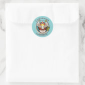 Sticker Rond White Dove Turquoise Blue Confirmation Célébration (Sac)