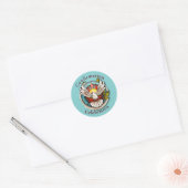 Sticker Rond White Dove Turquoise Blue Confirmation Célébration (Enveloppe)