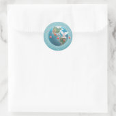 Sticker Rond White Dove with PEACE Text (Sac)