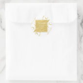 Sticker Rond White & Faux Gold Floral Swirl Mariage élégant (Sac)