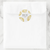 Sticker Rond White & Gold Swirl Rose Modern Wedding Favoriser (Sac)