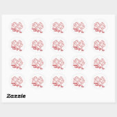 Sticker Rond White Heart Valentine's Day Photo Cadre (Feuille)