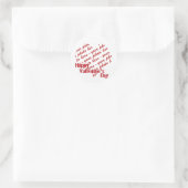 Sticker Rond White Heart Valentine's Day Photo Cadre (Sac)