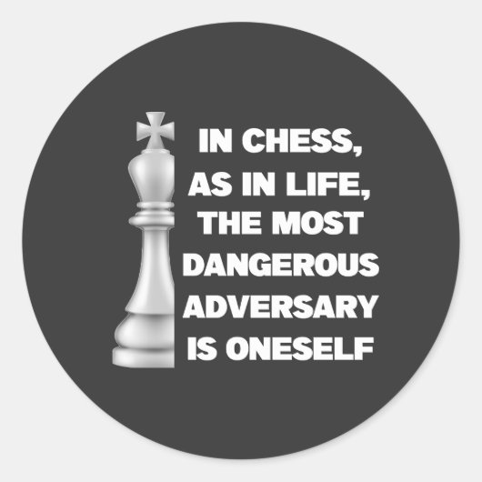 Sticker Rond White King Chess Pièce Sagdom Power Stratégie (Devant)