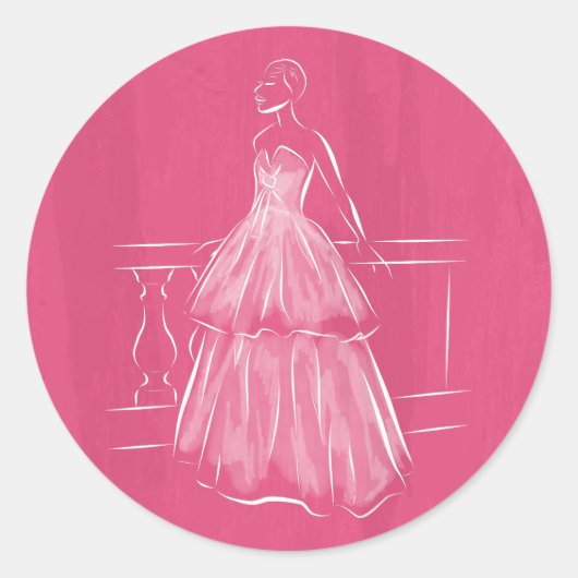 Sticker Rond White Out Gown Espace Négatif (Devant)