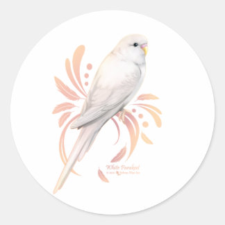 Sticker Rond White Parakeet