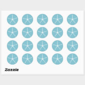 Sticker Rond White Pearl Starfish Mariage Fête des mariées (Feuille)