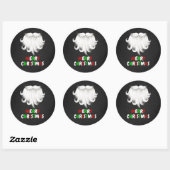 Sticker Rond White Père Noël Beard Christmas Party (Feuille)