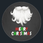 Sticker Rond White Père Noël Beard Christmas Party<br><div class="desc">White Père Noël Beard Christmas Party par Yule4Yall.</div>