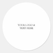 Sticker Rond White Personalized – Your Logo & Text Here (Devant)