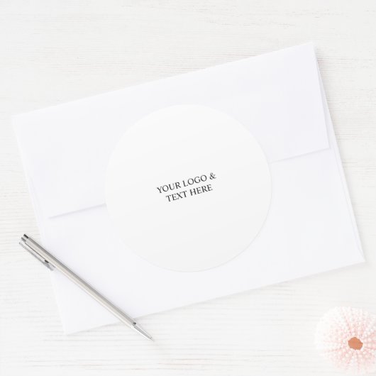 Sticker Rond White Personalized – Your Logo & Text Here (Enveloppe)