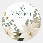 Sticker Rond White Poinsettia (Devant)