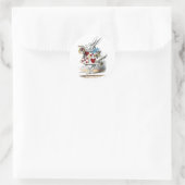 Sticker Rond White Rabbit Alice Wonderland Hearts (Sac)