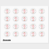 Sticker Rond White Raspberry Homemade With Love Jam  (Feuille)