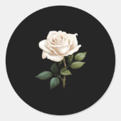 Sticker Rond White Rose Graphic  (Devant)