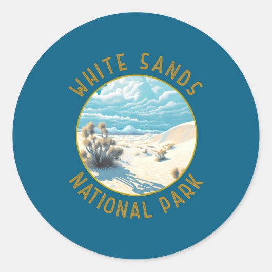Sticker Rond White Sands National Park Distressed Circle _3  (Devant)