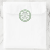 Sticker Rond  White Snowflake (Sage Pine) (Sac)