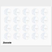 Sticker Rond White Starfish Blue Beach Mariage élégant (Feuille)