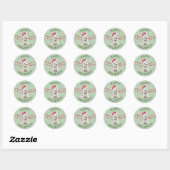 Sticker Rond White Westie Santa Hat Joyeuses Fêtes (Feuille)