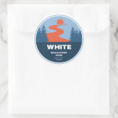 Sticker Rond White Wild et Pittoresque River Oregon (Sac)