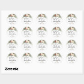Sticker Rond White Winter Flowers Wedding Thank You (Feuille)