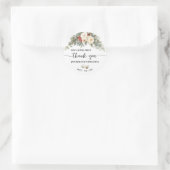 Sticker Rond White Winter Flowers Wedding Thank You (Sac)