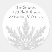 Sticker Rond White Winter Snowflacon Adresse de retour (Devant)