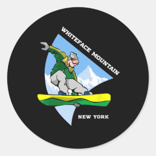 Sticker Rond Whiteface Mountain New York Snowboard