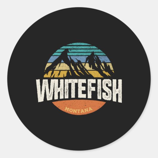 Sticker Rond Whitefish Montana Outdoor (Devant)