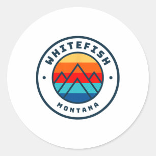 Sticker Rond Whitefish Montana Ski Snowboard Famille Ski T